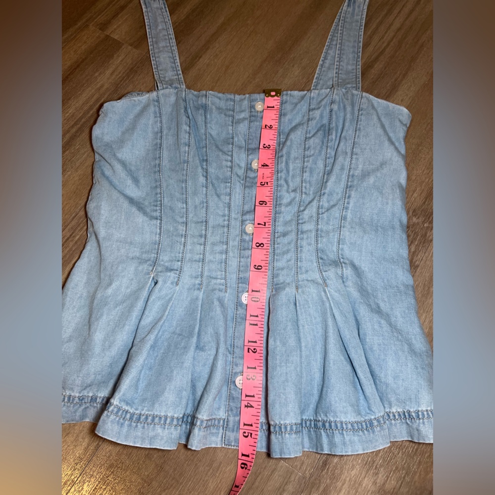 Veronica Beard Light Blue Denim Peplum Tank - Picture 8 of 10